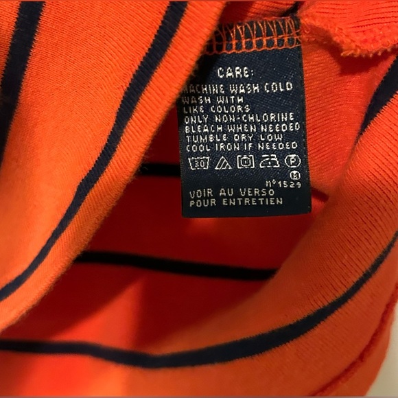 Ralph Lauren Sport Orange And Navy Blue Striped Long Sleeve Size‎ L - Picture 4 of 9